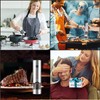 Stainless Steel Electric Salt and Pepper Grinder Set Stainless Steel