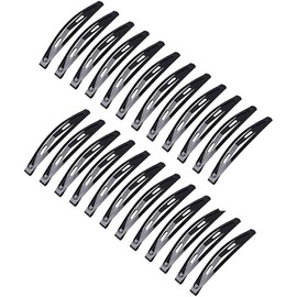 24 Pcs Black Snap Hair Clips, Metal Hair Clips for Women Long No-slip Barrettes, Small Hair Clips for Girls Women Makeup Styling Hair Accessories (2.36 Inch)