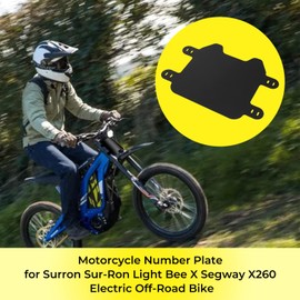 Alpha Rider Motorcycle Front Number Plate for Surron Sur-Ron Light Bee X Segway X260 Electric Off-Road Bike,ABS Plastic Motorcycle Front License Plate Frame Replacement with 4 Mouting Straps