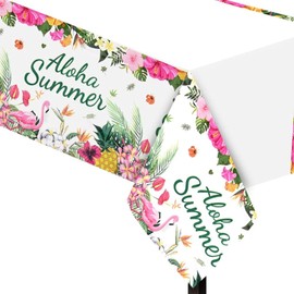 mciskin Party Tablecloth Birthday Table Cover Decor Printed Tablecloth Birthday Themed Party Baby Shower Picnic Table Covers (1, White&Purple)