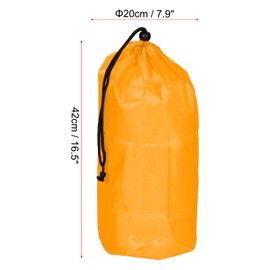 PATIKIL Extra Large Drawstring Clothes Blanket Storage Bag with Strap for Camping Travel Yellow