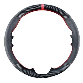 Carkooler - Funda para volante de fibra de carbono para Ford Fusion Sedan 2013-2020 / Edge 4dr SUV 2015-2020 15 pulgadas de piel