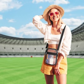 PACKISM Clear Bag Stadium Approved - Clear Purses for Women Stadium Crossbody Messenger Bag for Concerts Sporting Events