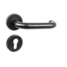 domino Door Handle UNO-R Black PZ Profile Cylinder Handle Set for Room Doors Door Handle Set Rosette Set Door Fittings