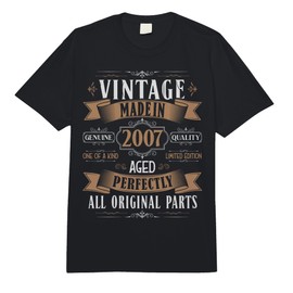 Vintage 18th Birthday Men Born 2007 18 Years Old Bday Men Comfort Colors Adult Heavyweight T-Shirt