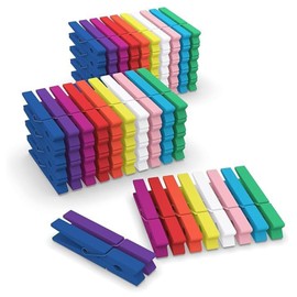 100 Pcs Colored Clothes Pins WoodenClose Pins WoodenColored Clothespins Crafts 2.9in x 0.4in Clothes Pin, Pins for Crafts, Hanging Clothes, Laundry