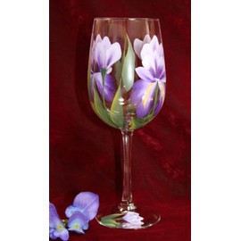 Hand Painted Wine Glasses - Iris Purple (Set of 2)