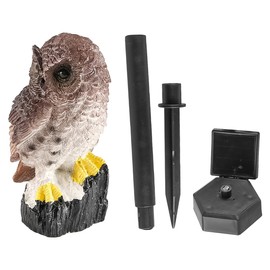Sarini Solar Garden Ornament Owl Garden Sculptures and Statue Waterproof Solar Animals Outdoor Garden Yard Balcony Flower Bed Decoration