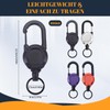 4 Lanyards, Extendable, Extendable Key Ring with 60 cm Steel