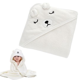 MADGININE Baby Towels Newborn,Hooded Baby Towel,Toddler Towel,Baby Hooded Towel, Hooded Baby Towel Newborn,Super Soft,80 x 80cm,Suitable for Newborns,Baby Boys,Baby Girls,Toddlers (White)
