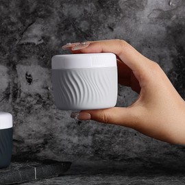 Kuangre Travel Containers for Toiletries, Silicone Cream Jars BPA-Free, TSA Approved 3oz Size Containers, Leak-proof Travel Essentials with Lid for Face Lotion Hand Lotion (4 Pack)