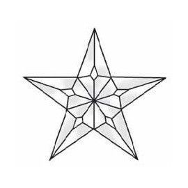 Stained Glass Supplies - 2 Star Bevel Clusters - 5 Piece Medium Size