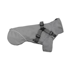 Small Dog Harness Raincoat,Lightweight Waterproof Pet Rain Jacket with Reflective Strip, Adjustable Dog 2-Leg Poncho for Small Medium Dogs_2XL(Gray)