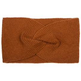 styleBREAKER 04026047 Women's Fine Knit Headband with Twist Knots, Warm Winter Headband, Colour: Cognac