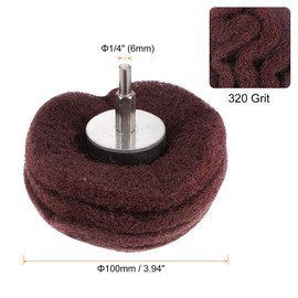 HARFINGTON 3pcs Mushroom Buffing Wheel for Drill 4" x 1" 320 Grit 1/4" Shank Grinding Cleaning Abrasive Buffing Polishing Wheel for Metal Stainless Steel Aluminum Jewelry Glass, Red