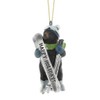 The Bridge Collection 3.75" Skiing Resin Black Bear Ornament -