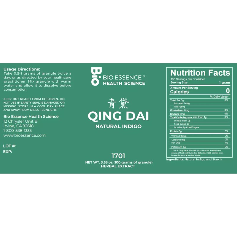 Bio Essence Health Science 1701 Qing Dai, Indigo Naturalis 100g