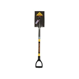 Structron 49734 STR-S705D 14 Gauge #2 Garden Spade Shovel29" Yellow Fiberglass Handle, D-Grip