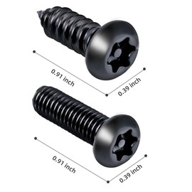 Hoewina Anti Theft License Plate Screws Kit, 8 Sets Stainless License Plate Screws, Anti-Rattle & Rust-Proof Bolts for Securing License Plates Frames or Covers on Cars, Trucks, SUVs (Black)