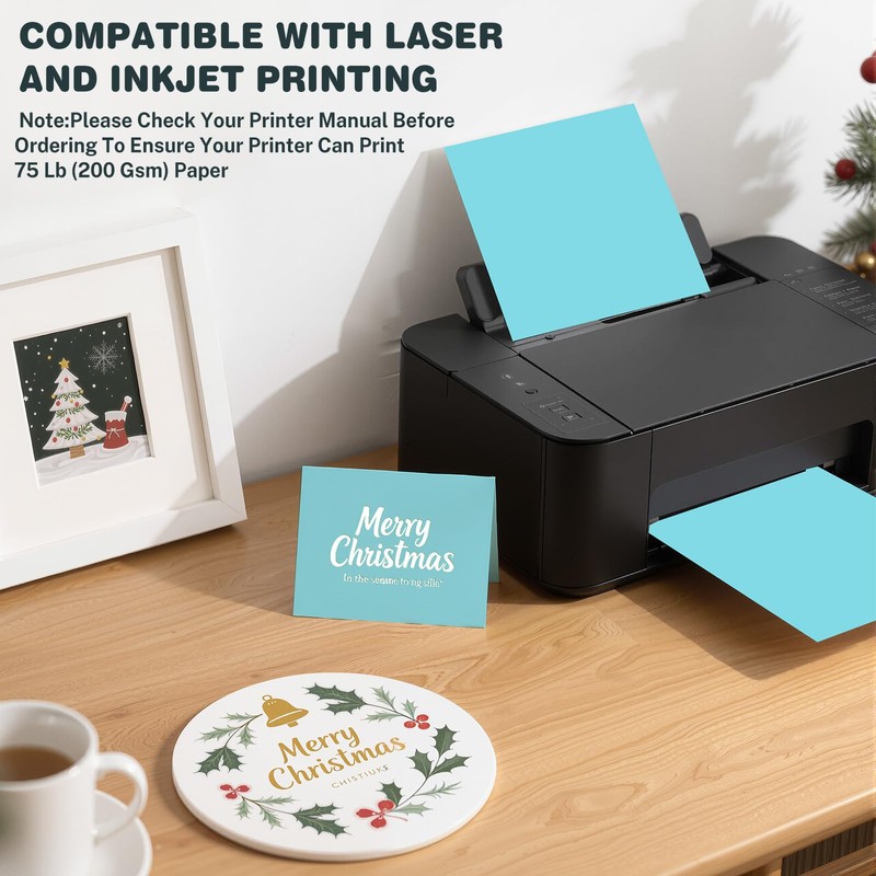 Cardstock 8.5 X 11, 40 Sheets Light Blue Card Stock,