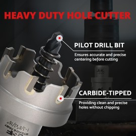 S&F STEAD & FAST 2 inch Metal Cutting Hole Saw for Stainless Steel, Premium Carbide Hole Cutter for Heavy Duty
