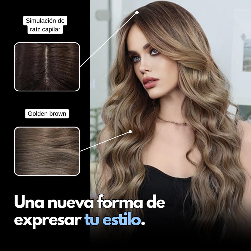 GAIBMAX - Pelucas para mujer cabello aspecto natural, peluca de