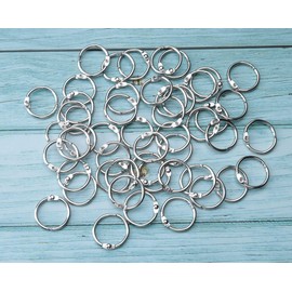 Sowaka 50 Pcs Loose Leaf Binder Rings Metal Silver O Rings for Index Cards Flash Note School Classroom Office Home Scrapbooking Supplies Notebook Keychain DIY Crafting Display Organization (20 mm)