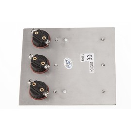 HUBER Flush-Mounted Bell Push 3 Compartments Made of Stainless Steel - Doorbell Push Button with Name Plate - Front Doorbell Flush-Mounted I Button Made of Brass - Bell, 3 Bell Buttons