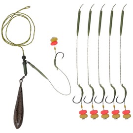 JSHANMEI Carp Fishing Hair Rig Kit - Complete Tackle Set with Sinker Weights, Hooks, Quick-Change Swivels, Sleeves, Bait Corns, and Boilie Leader Rigs for Carp and Bass Fishing