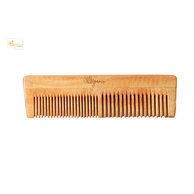 ANSHGANIC Neem Wood Comb | Soaked in 17 Herbs Neem