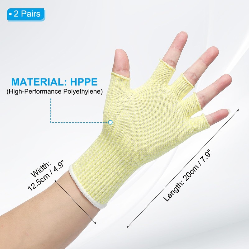 PATIKIL 8 Inch Cut Resistant Sleeves with Finger Grips, 2