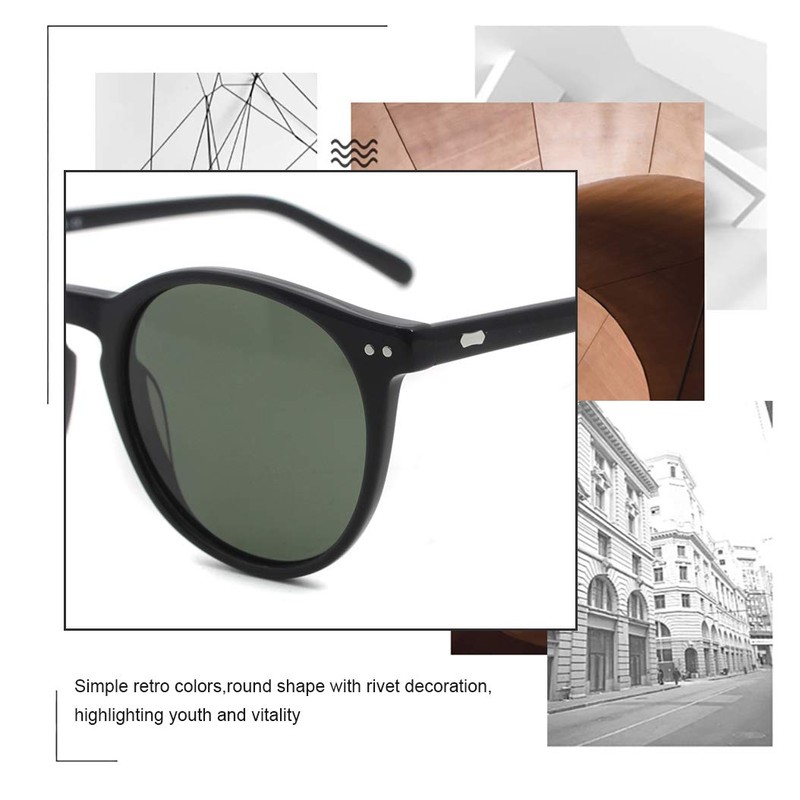 MOSTAR Classic Round Polarised Sunglasses UV400 Protective Lens with Acetate