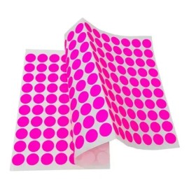 Etiquetas Adhesivas Janel Rosa Fluorescente Redonda 19mm                                                                                              