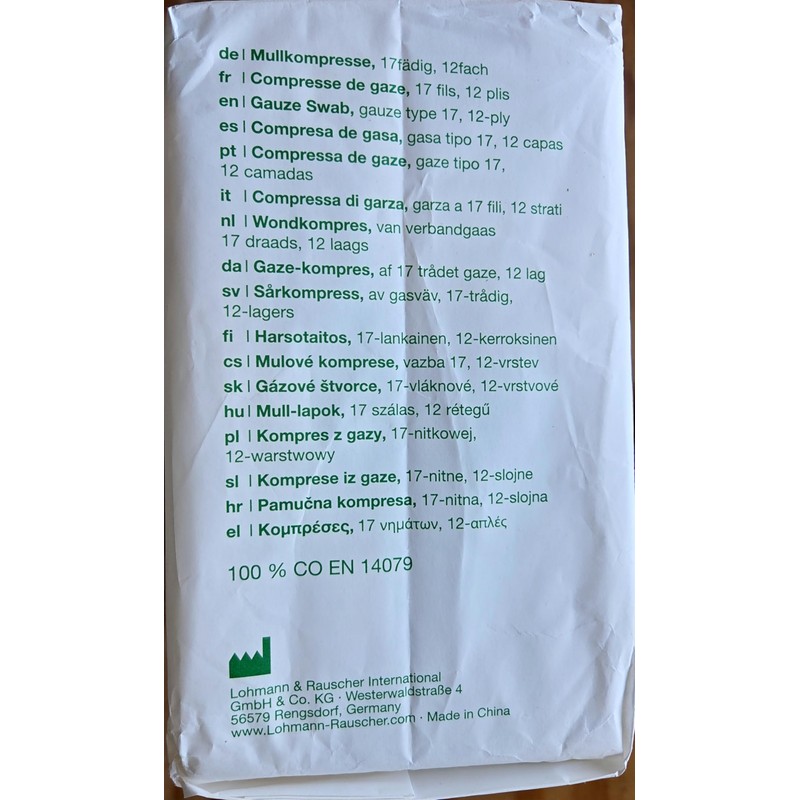 Gazin Gauze Swabs 10 x 20 cm Non-Sterile 12-Way Op,