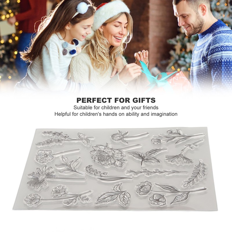 6pcs Clear Stamps Innovative Decorative Flower TPR Clear Stamps for