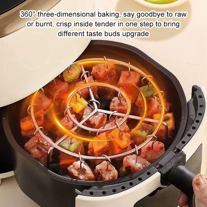 tieedhfu Air Fryer BBQ Skewer Stand Stainless Steel Rack For
