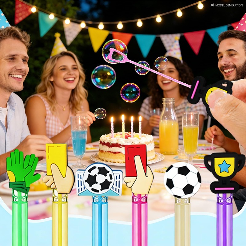 24 Pcs Soccer Bubble Wands, Soccer Party Favors & Goodie
