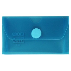 Exxo by HFP 90626 Business Card Case with Velcro Fastening, Pack of 10, 105 x 63 mm Wide, Transparent Blue