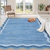 GlowSol Scalloped Washable Rugs 8x10 Living Room Rug, Solid Rug