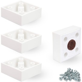 F!XBL Cuba Furniture Feet 2 cm High with Felt Gliders White Square Set of 4