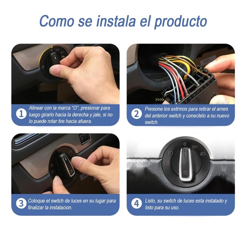 Interruptor de Faro Luz Perilla Switch Boton Push On-Off para