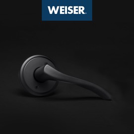 Weiser Sedona Matte Black Door Handle, Right-Handed Half Dummy Lever, Non-Turning Interior Door Handles for Wardrobe, Closet Door & French Doors, Cabinet Handle/Cupboard Handles, Home Décor