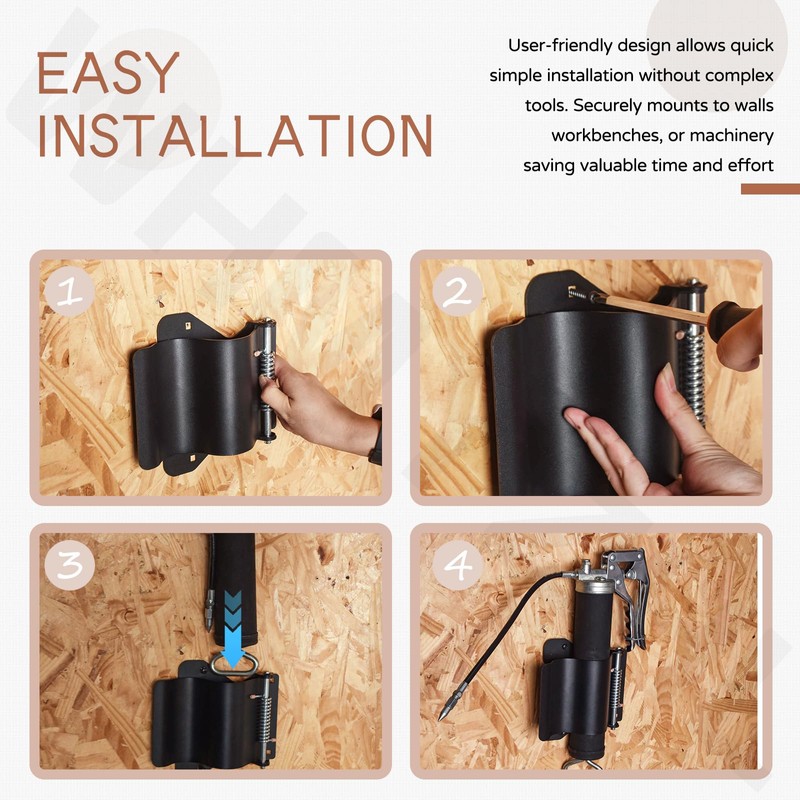 WHMYZHL Heavy Duty Grease Gun Holder for Securing Manual and