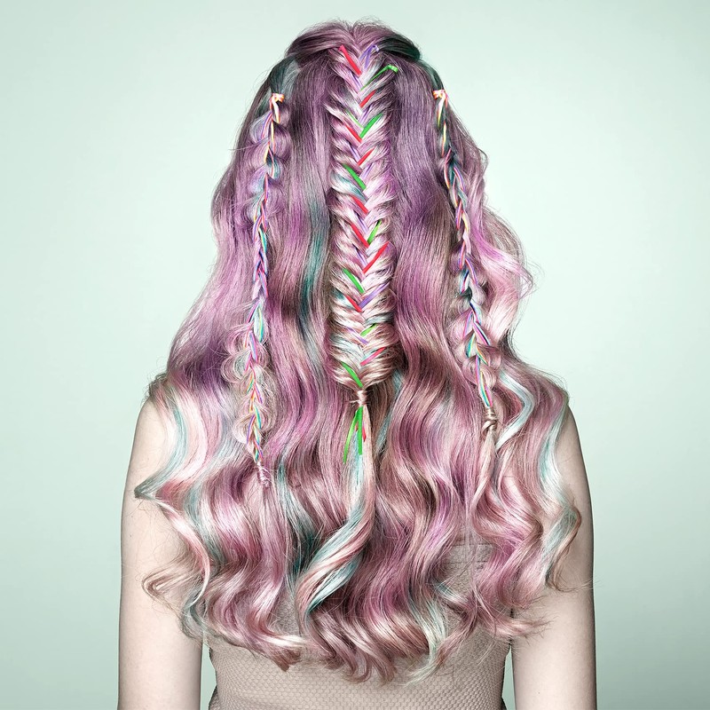HINZIC 104pcs 4 Sets Colorful Hair Wrap String for Braids,