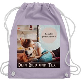 Geschenk mit Namen personalisiert by Shirtracer - Gym Bag Backpack - Own - Photo Picture Gift, 19 pastel purple