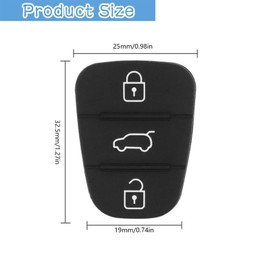 SLshiBo Pack of 2 Car Key Keypad 3 Buttons Replacement Keypad Rubber Key Compatible with Hyundai i10 i20 i30 ix20 ix35 and Kia Ceed Soul Venga Sportage Rio