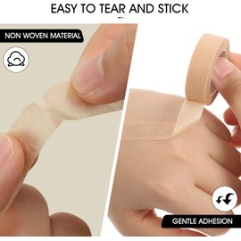 Cinsersr 12 Rolls Micropore Tape, 1.25 cm x 9 m Nose Tape, Medical Tapes, Very Suitable for Cosmetic and Medical Applications (Skin Colour + Blue + Yellow + Pink)