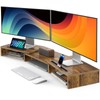 AMERIERGO Dual Monitor Stand Riser- 3 Shelf Screen Stand with