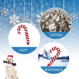Pack of 3 Dog Toys Chew Toy, Dog Toy Candy Cane, Christmas Dog Toy, Christmas Candy Canes Rope, Christmas Dog Pets Chewing, Dog Toy Rope for Teeth Cleaning (A)
