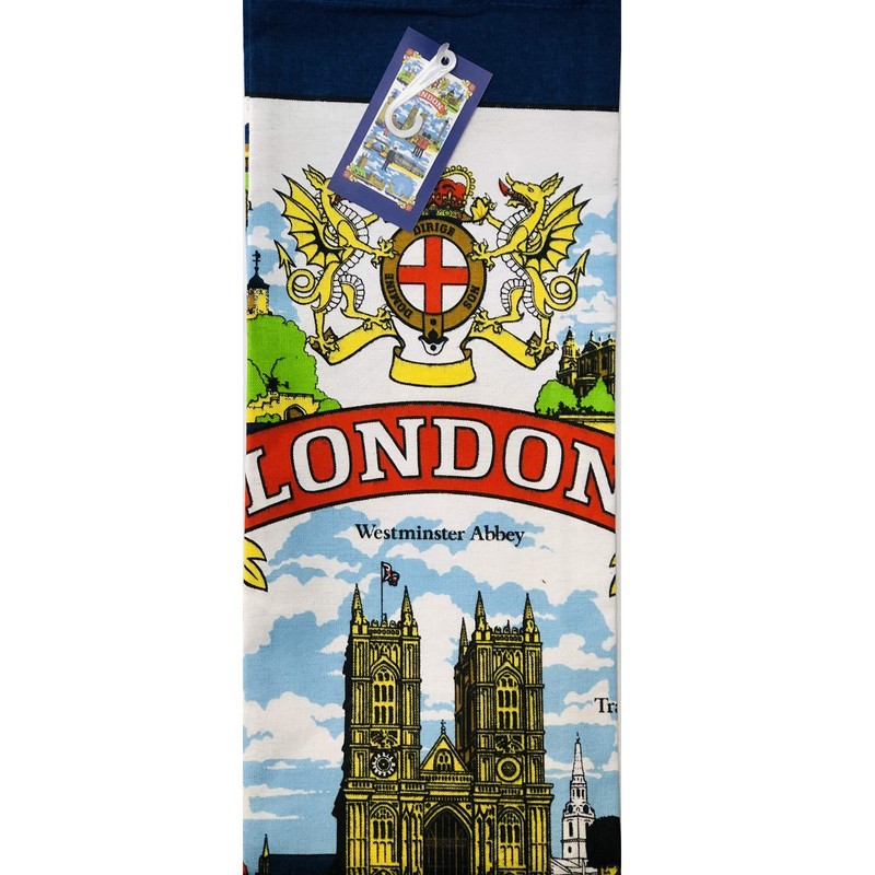 London Tea Towel Souvenir Gift Scenes Big Ben Nelson Tower